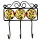Yellow Ceramic Floral Tile Hook